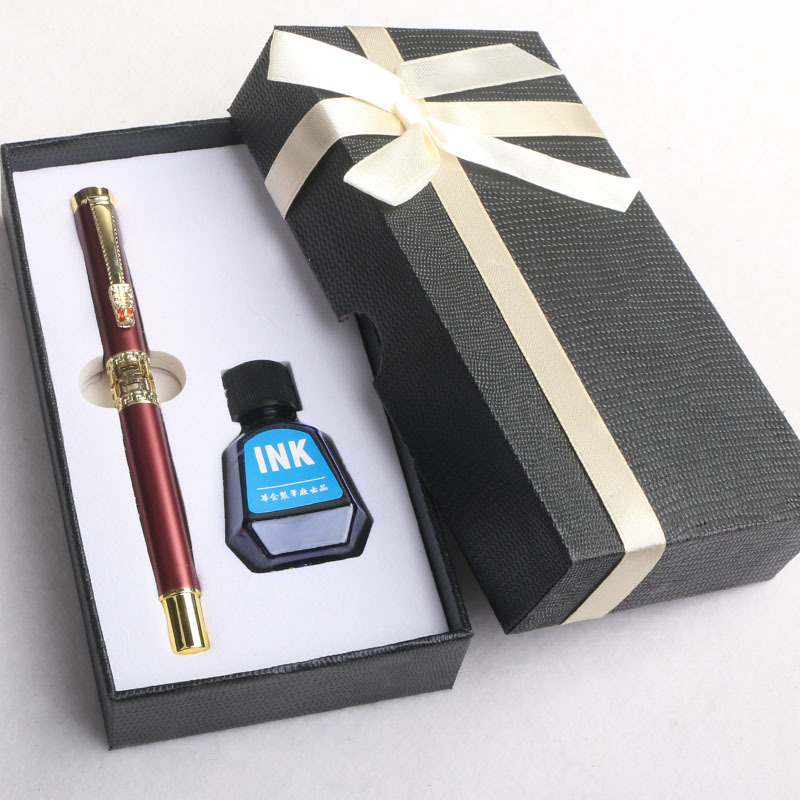 小礼盒棕红色蓝墨水