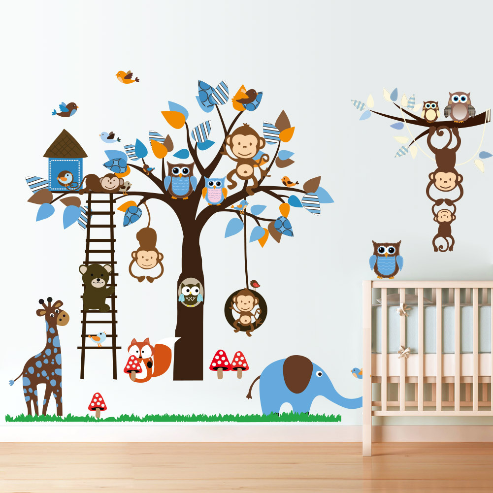 Monkey Big Tree Grand Deterns Kindergarten Children's Room Patching…