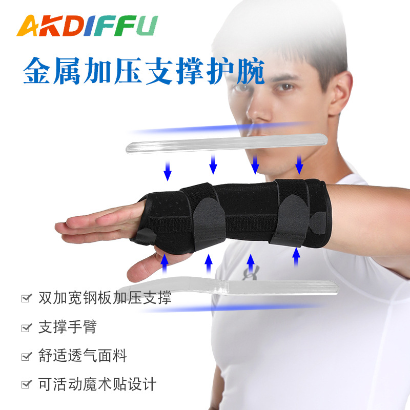 Unisex nueva placa de acero pulsera esguince de protección bobinado pulsera de apoyo de presión deportes equipo de protección pulsera al por mayor