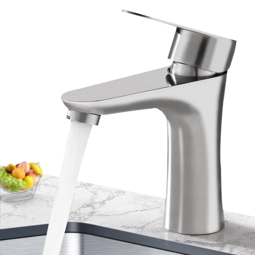 Basin faucet 304 single hole wash basin above and under counter basin stainless steel hot and cold wash basin faucet