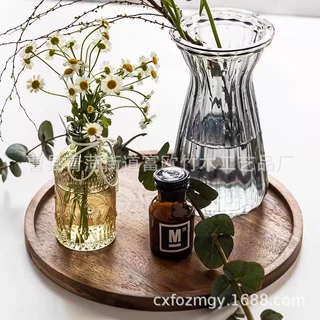 相思木大餐盘托盘圆形茶盘摆拍防水实木盘子木碟子干果盘木质圆盘