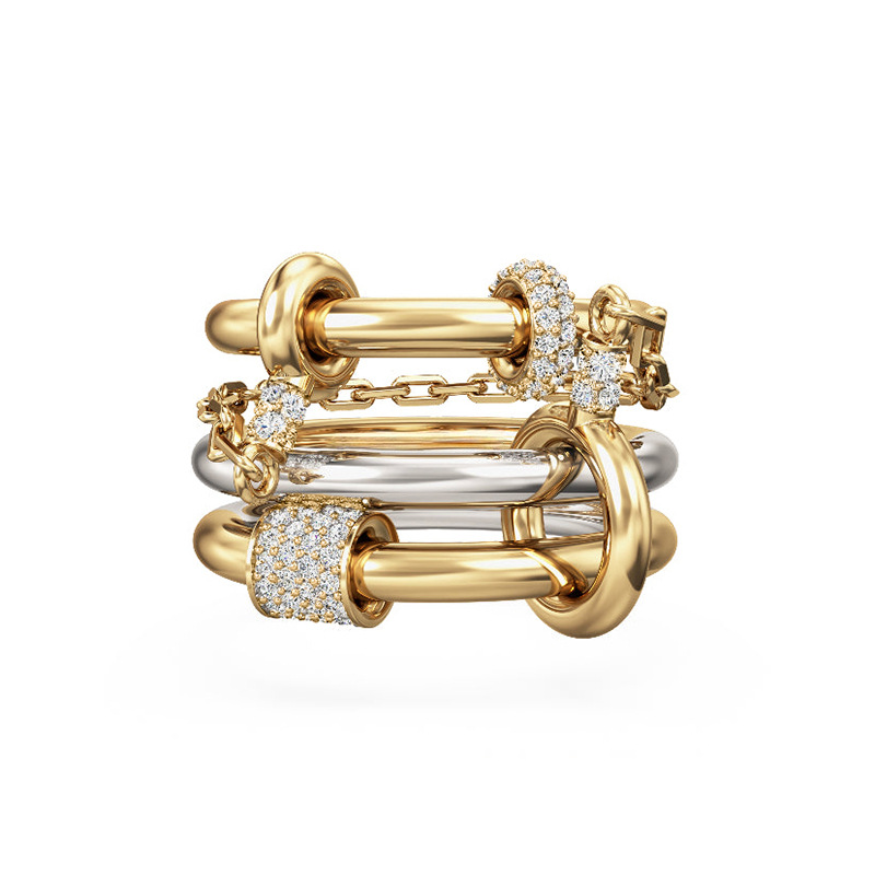 Diamond Encrusted S925 Sterling Silver Ring Style Light Luxury Two Tone Personalized High End Jewelry_voghion.com