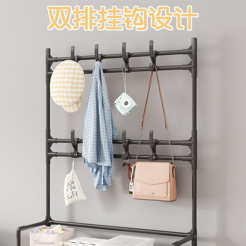 鞋架子简易门口家用一体挂衣架多层收纳鞋柜落地衣帽架置物架鞋子|undefined