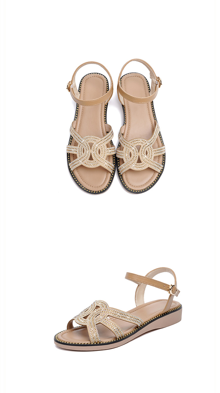 Sandal nữ quai chữ V đế bệt mềm hở mũi thoáng khí — màu đen chi tiết 25