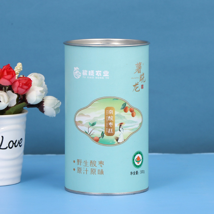 酸枣糕零食包装盒茶叶桶牛皮纸罐密封存茶叶盒螺旋式圆桶茶叶罐