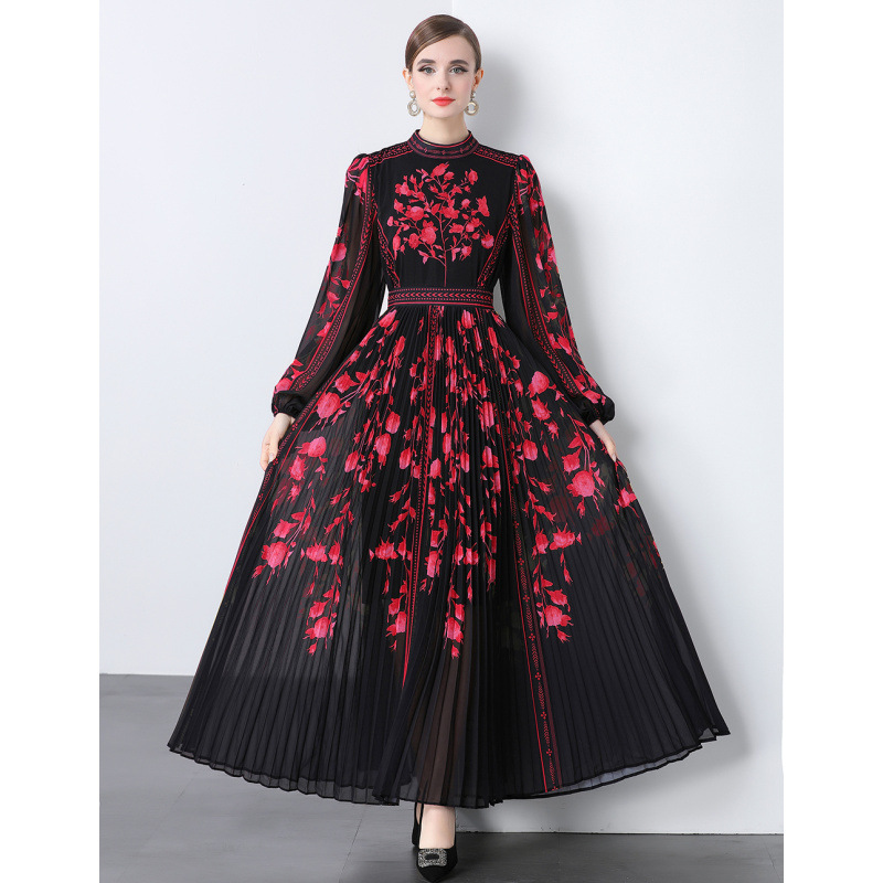 demi-season elegant fashionable long long-sleeve with a round collar