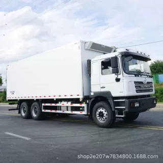 生鲜食品保鲜车 8米后双桥陕汽出口冷藏车 冷冻冷链运输车