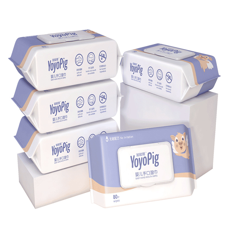 Toallitas de bebé 80 bombeo 60 bombeo bebé recién nacido niños tejido húmedo con tapa bolsa grande tejido húmedo fábrica al por mayor