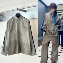毒家天花板品质巴黎B家25秋冬新款撞色拼接套装长袖衬衫男女同款