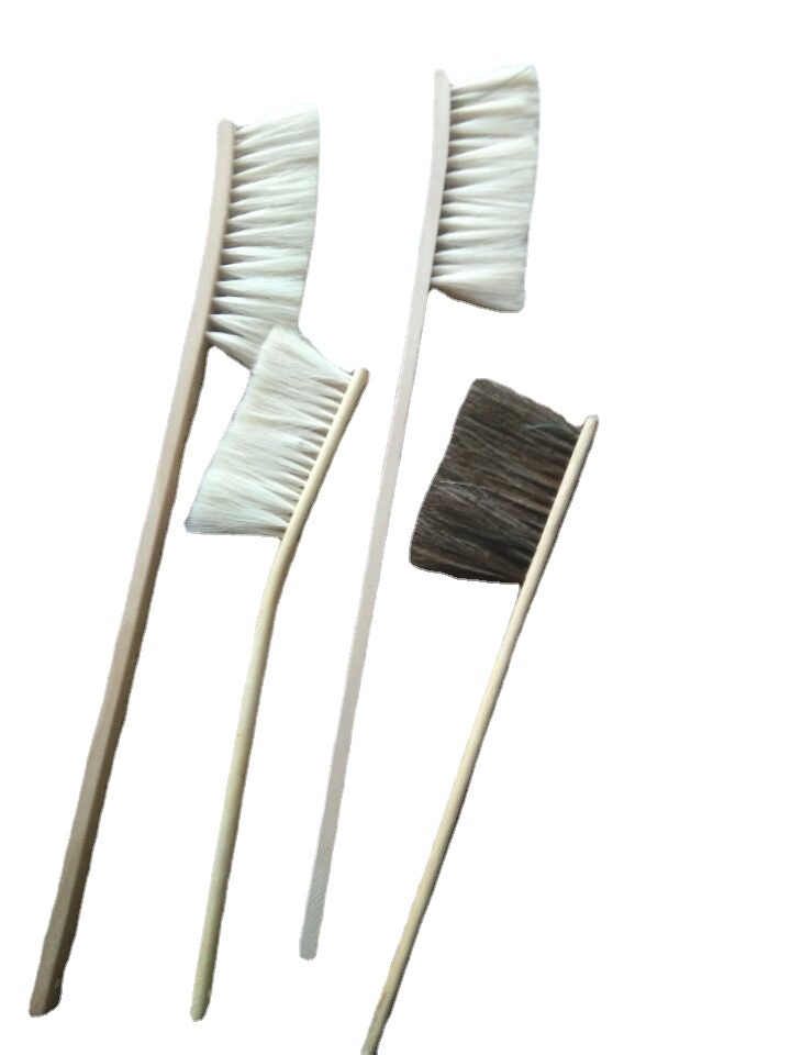 厂家订购猪毛小毛刷羊毛马尾磨尖丝剑麻材质毛刷木柄竹子柄纺织