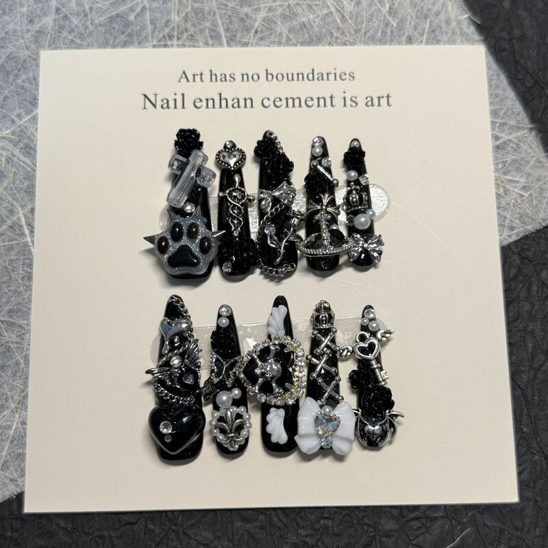 『Dark Realm』Mass-Produced Dark Handmade Wearable Nails Removable Manicure Nail Stickers