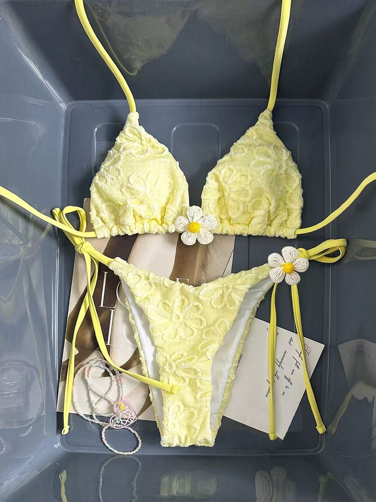 3D Floral Print Bikini Set Two-Piece Swimsuit For Women Sexy Beachwear Comfortable Fit_ecoleips.com