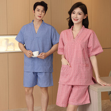 棉质汗蒸服浴服家居美容服男女情侣按摩足疗服刮痧推背大码火疗服