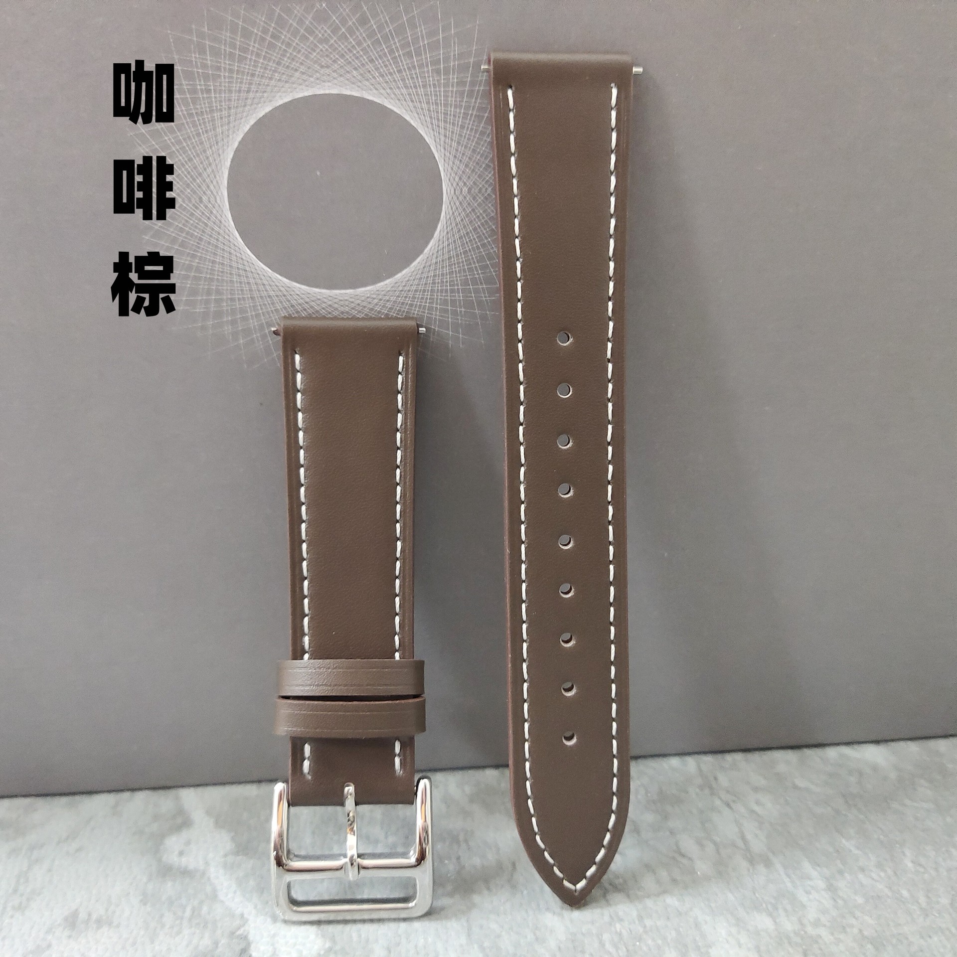 Aplicable a Huawei GT1/2 Samsung Galaxy watt4/5/6 correa de cuero de doble cara 18mm20mm