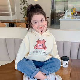 女童卫衣春秋季2024新款早秋女孩宝宝秋款儿童装洋气秋装连帽上衣