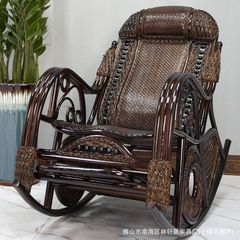 藤编天然真藤摇椅大人躺椅懒人椅阳台老人家用休闲结实藤椅摇摇椅