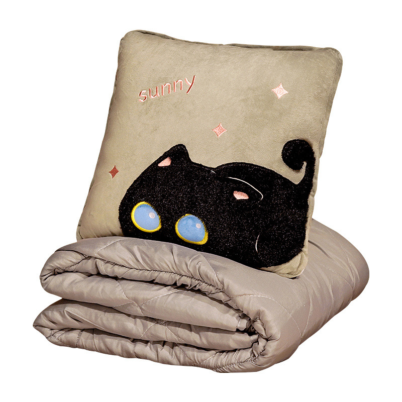 Almohada edredón de doble uso engrosada manta siesta de oficina almohada dos-en-uno plegable coche almohada lindo