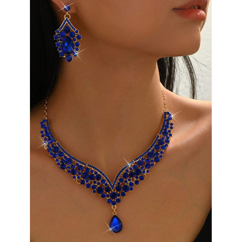 P 41067 Water drop diamond jewelry set Drop Full bore jewelry suit