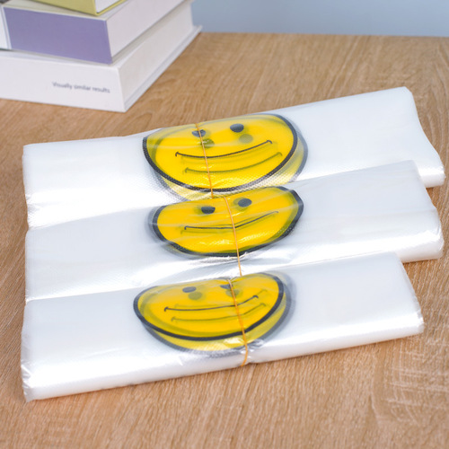 Transparent smile bag wholesale vest bag takeout packing bag food packaging bag plastic hand-held convenient plastic bag
