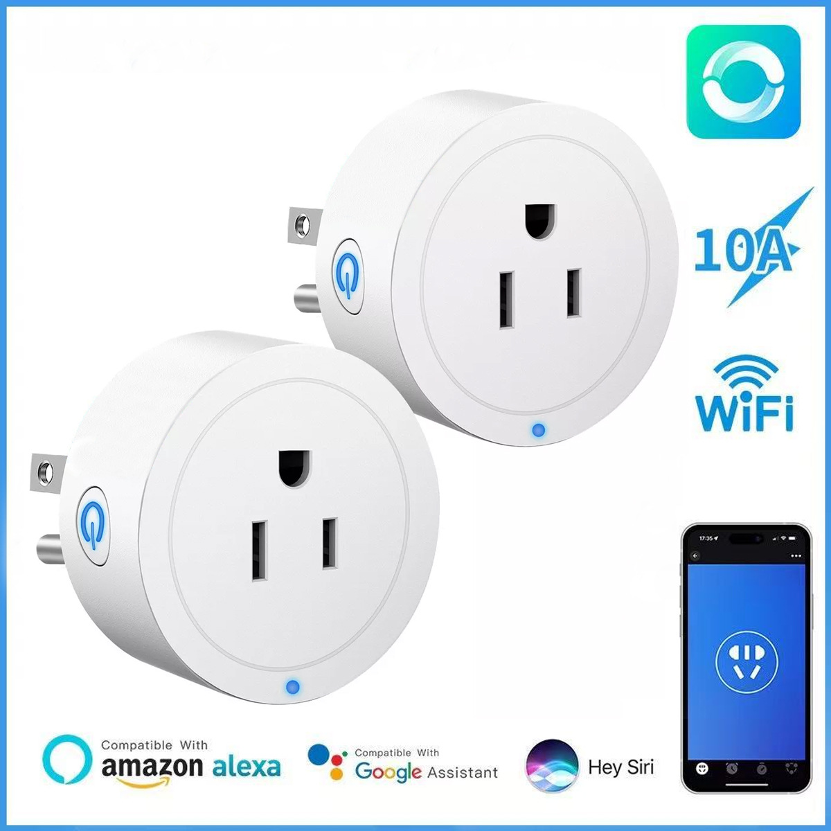 Cross-Border Supply Wifi Socket Remote Alexa Voice Delay Cycle Smart Bluetooth Switch Us Plug 10A