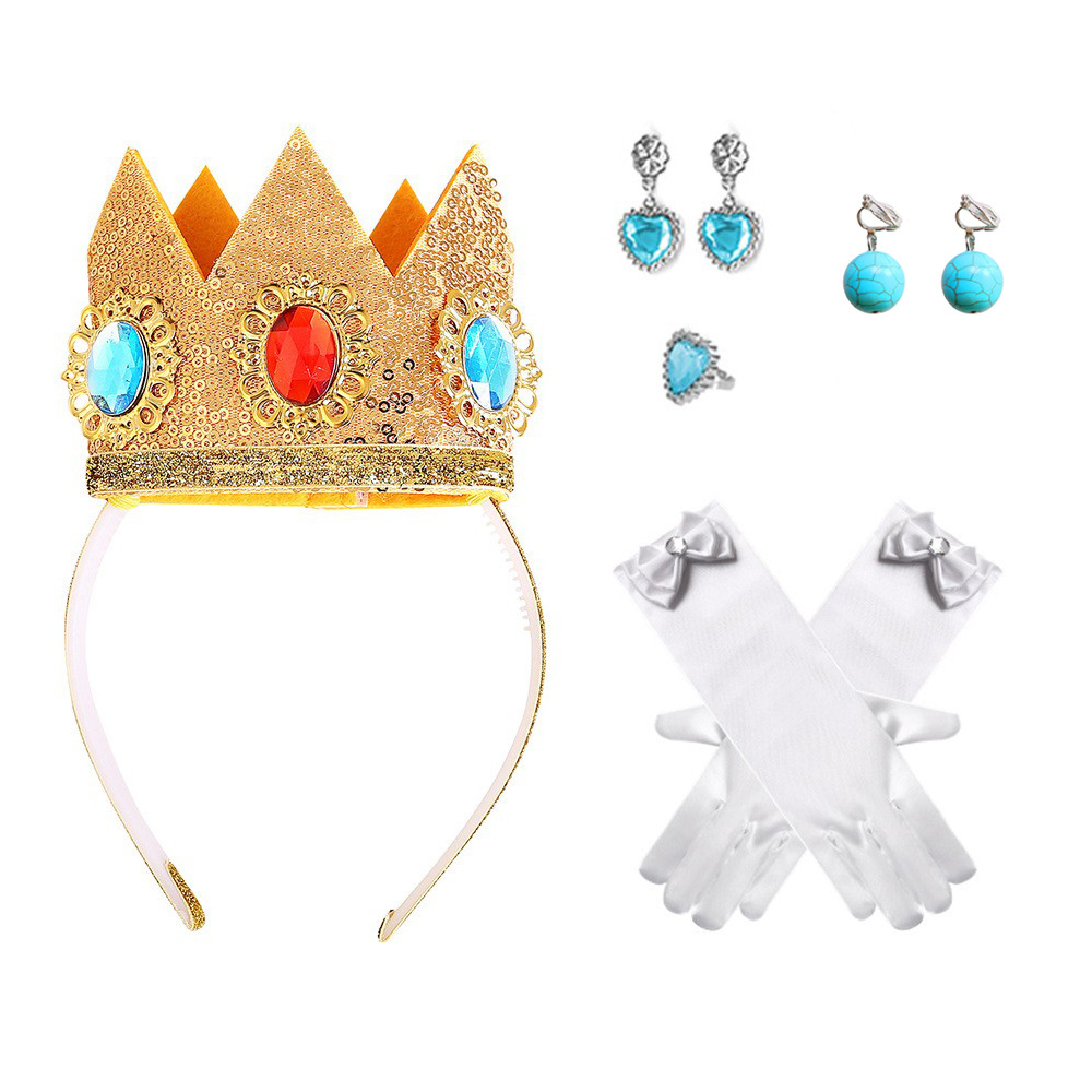 Transfronterizo de comercio exterior Cosplay rendimiento ropa de los niños princesa bi Ji vestido niña Mario melocotón princesa vestido