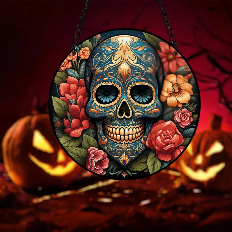 Transfronterizo serie de Halloween acrílico captador de sol artesanía decoración creativa colgante acrílico disco