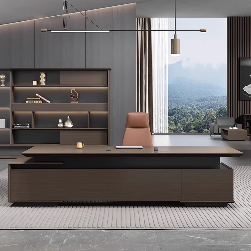 老闆桌總裁董事長辦公桌高級感大班台經理辦公室桌辦公桌椅組合