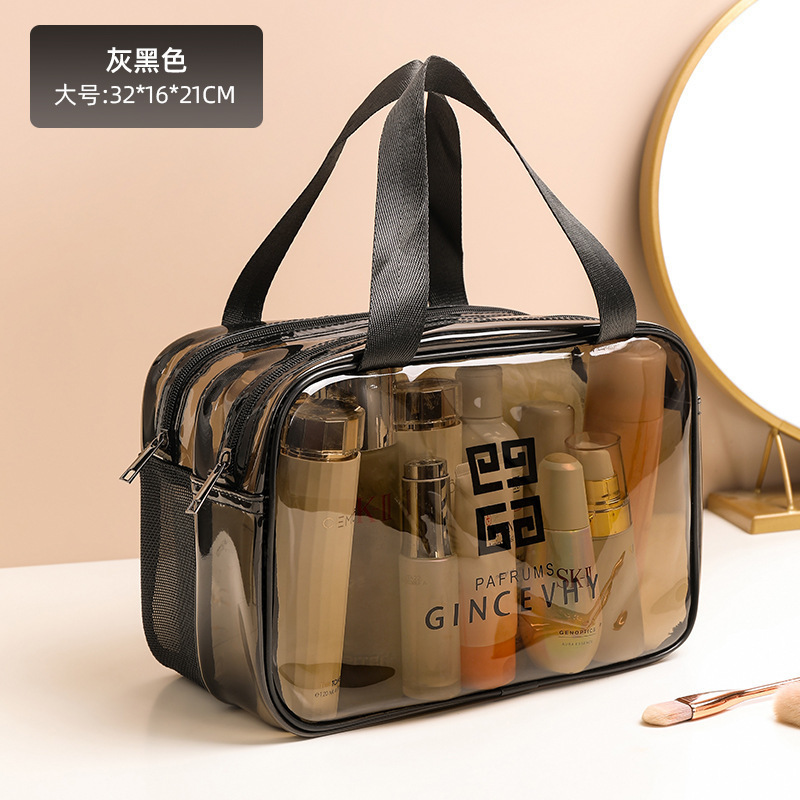 防水洗漱包干湿分离化妆包大容量透明便携式旅行手提化妆品收纳袋|undefined