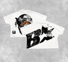 ルーズカジュアル柄Tシャツ 新原宿ヒップホップサイズ 和風レトロコットンプリント ゆったりオーダー半袖
