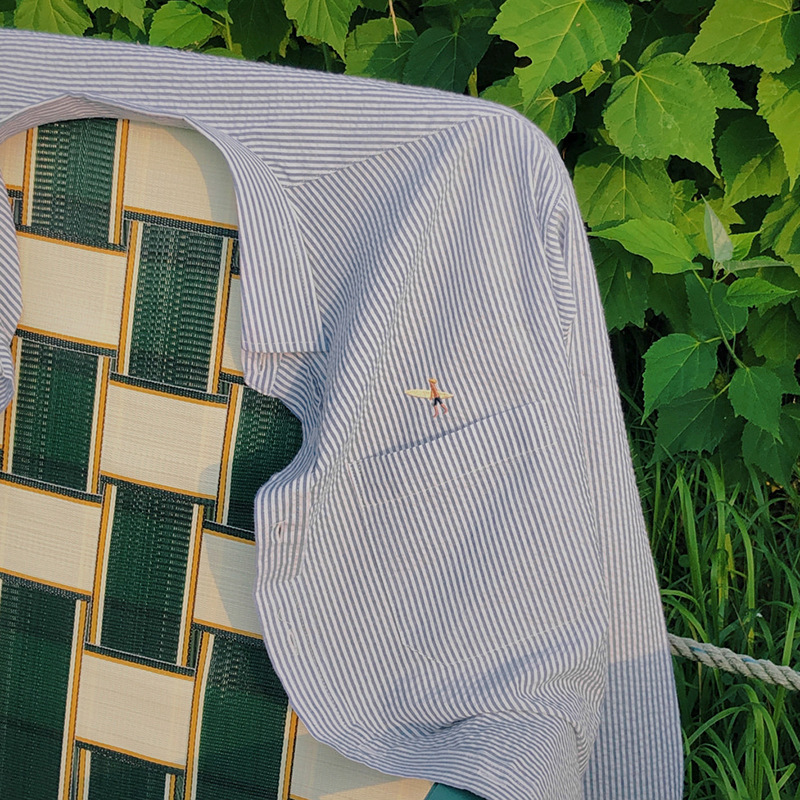 MYQ striped long-sleeved shirt men's summer Korean fashion brand loose embroidered design lapel sun protection coat MYQ striped long-sleeved shirt men's summer Korean fashion brand loose embroidered design lapel sun protection coat