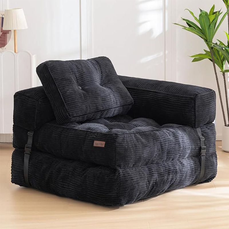 Sillón convertible plegable de Amazon transfronterizo con respaldo de almohada, sofá de compresión al vacío, espuma elástica de algodón roto