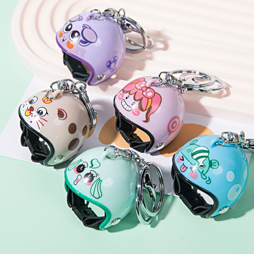 Cross-border creative twelve constellations mini helmet car keychain pendant cartoon hard hat school bag pendant wholesale