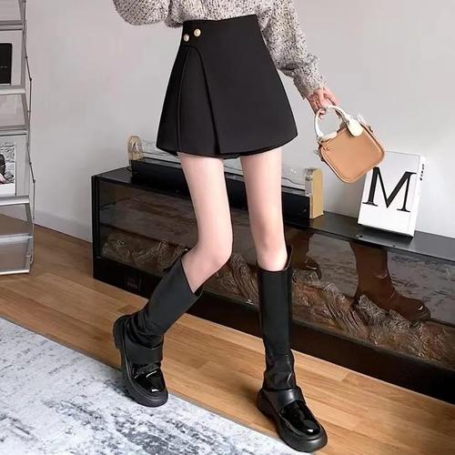 Irregular High-Waist Suit Shorts Skirt Women's Pants Autumn/Winter New Fashion Loose A-Line Pants Casual Luxury Pants
