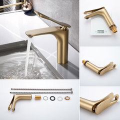 Stainless steel cold and hot two-in-one bathroom cabinet, all-copper face basin faucet, bathroom sink, face basin mixed water faucet