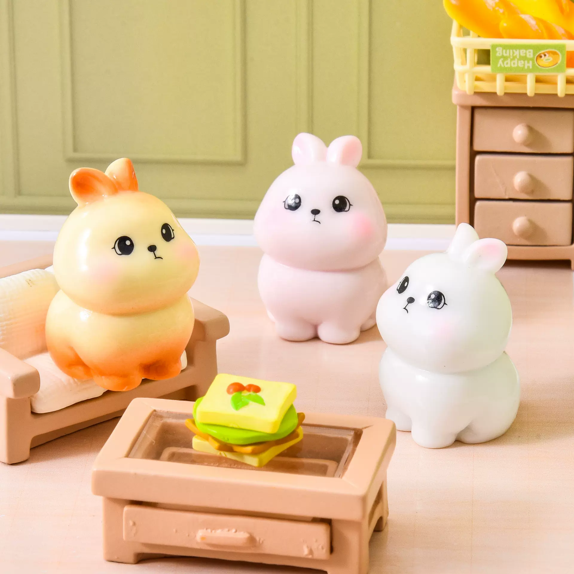 萌萌可爱卡通小兔子盲袋 钥匙扣diy装饰品挂件手工桌面车载小摆件