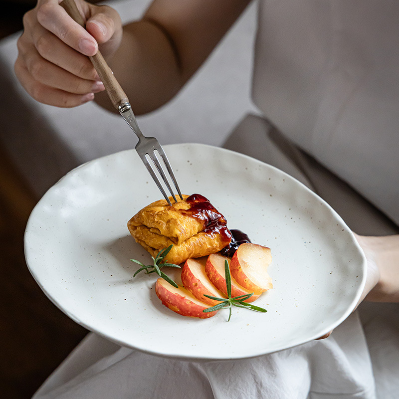 Platos de cerámica mate mate, platos de forma especial, platos de platos caseros, platos de pasta, platos de ensalada