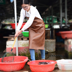 批發餐飲防水防油加大加厚加長款皮革圍裙男女廚房PU圍裙食堂水產