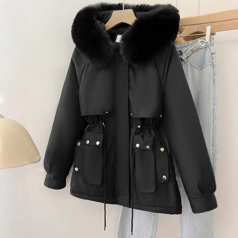 Parker Women's Winter 2025 New Slim down Jacket Fashionable Easy-To-Match Fleece-Lined Thickeneded One-Piece Jacket