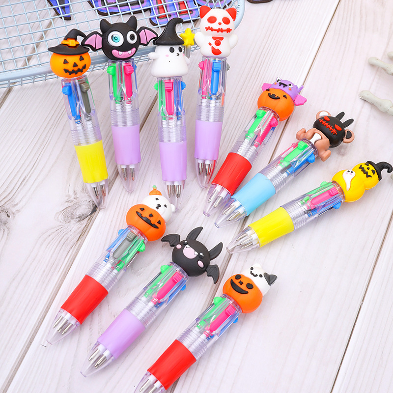 ハロウィンミニ4色ボールペン、かわいい漫画ハロウィンギフトカラーペン小学生向けのクロスボーダー限定|undefined