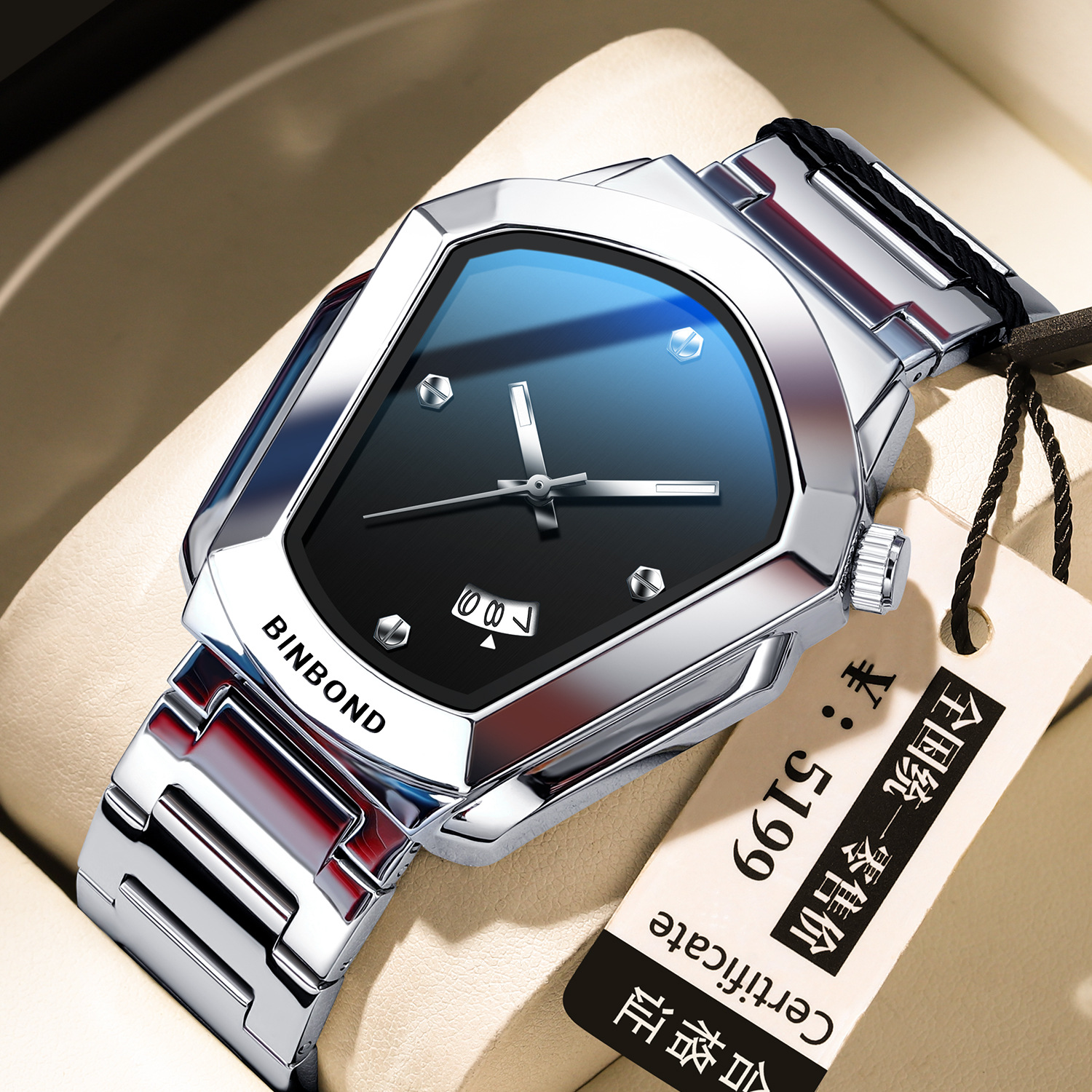 Binbond Watch Diamond Alloy Watch Men's Douyin Popular Men's Watch E-Commerce Quartz Watch Couple Watch Watch