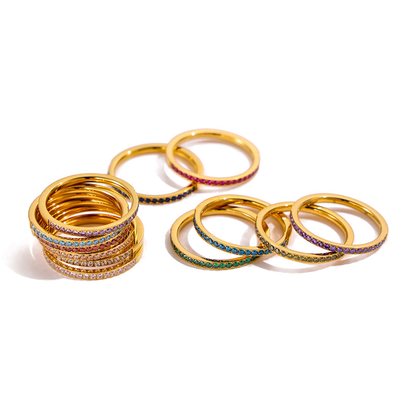 Wholesale Jewelry Modern Style Classic Style Geometric 304 Stainless Steel Zircon Rings display picture 1