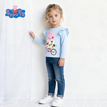 小猪佩奇女童长袖T恤秋装纯棉荷叶边打底衫宝宝上衣【限价45元】