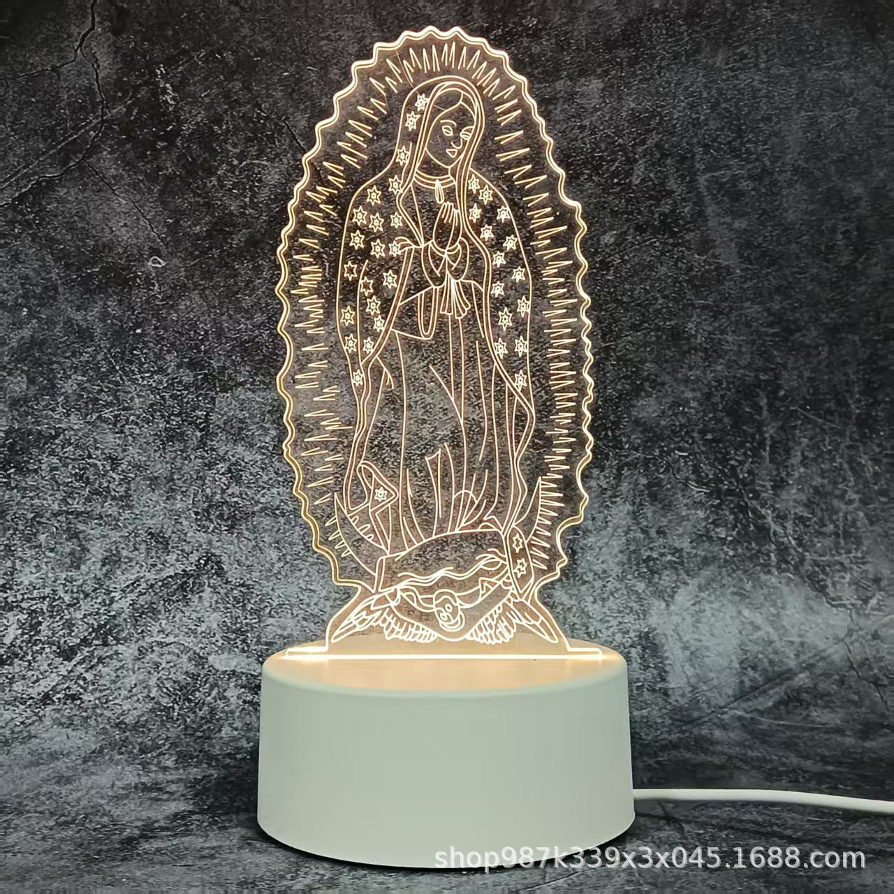 Creativo transfronterizo 3D lámpara de noche acrílica fábrica al por mayor lámpara de escritorio enchufable dormitorio LED luz de atmósfera