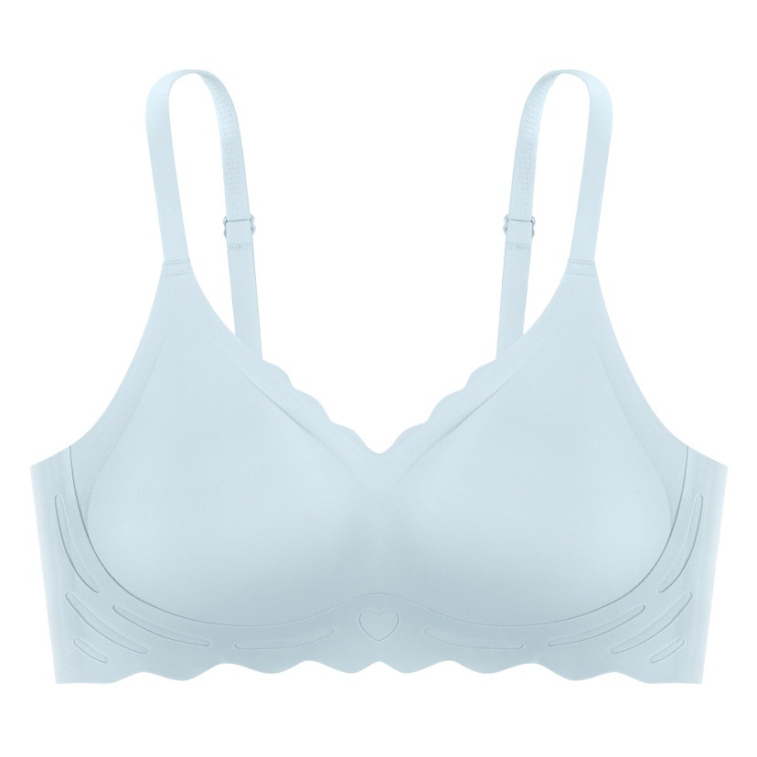 Tira de jalea sin costuras ropa interior de látex push up pecho grande sujetador pequeño soporte suave sujetador inalámbrico sujetador mujeres delgadas