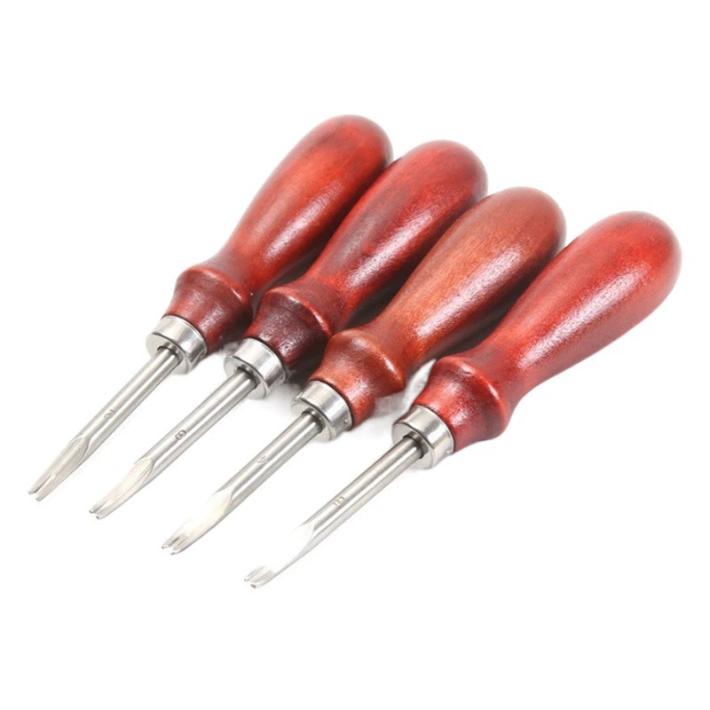 Кромка триммер Ручное шитье DIY ремесло Резьба по коже инструмент закругленный угол инструмент коровья кожа деревянная ручка триммер