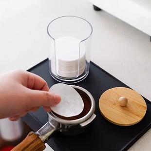 ✅ Senfu Italian Coffee Filter Paper Storage Box Dust-Proof Filter Paper Box Coffee Machine Handle Round Powder Bowl Filter Paper Universal