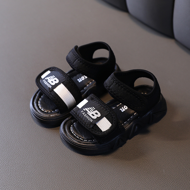 儿童凉鞋2021夏季新款男童沙滩鞋软底休闲凉鞋女童魔术贴布面凉鞋