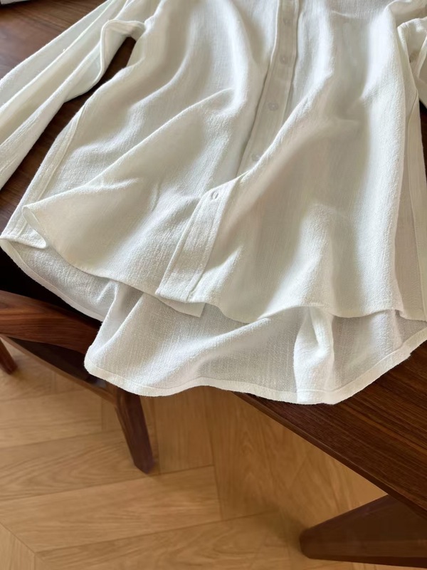 032276超薄衬衣女宽松中长款慵懒风春秋防晒衣衬衣外搭|undefined