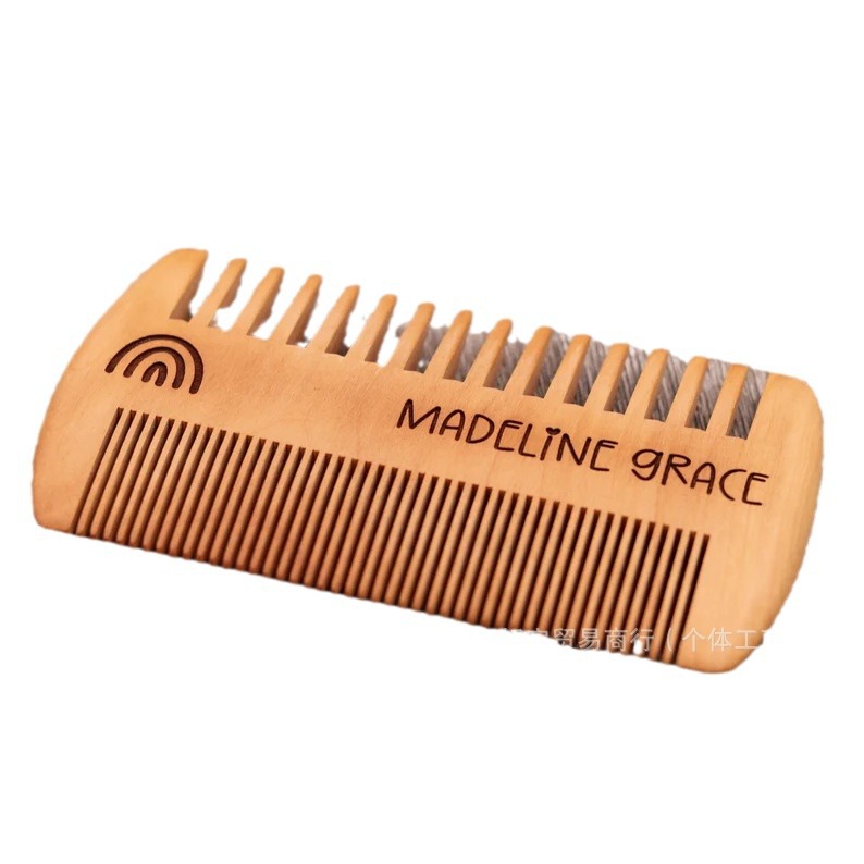 Etsy peine de forma de barba con nombre tallado personalizado para hombres europeos y americanos peine de rejilla de afeitado con dientes anchos de doble cara