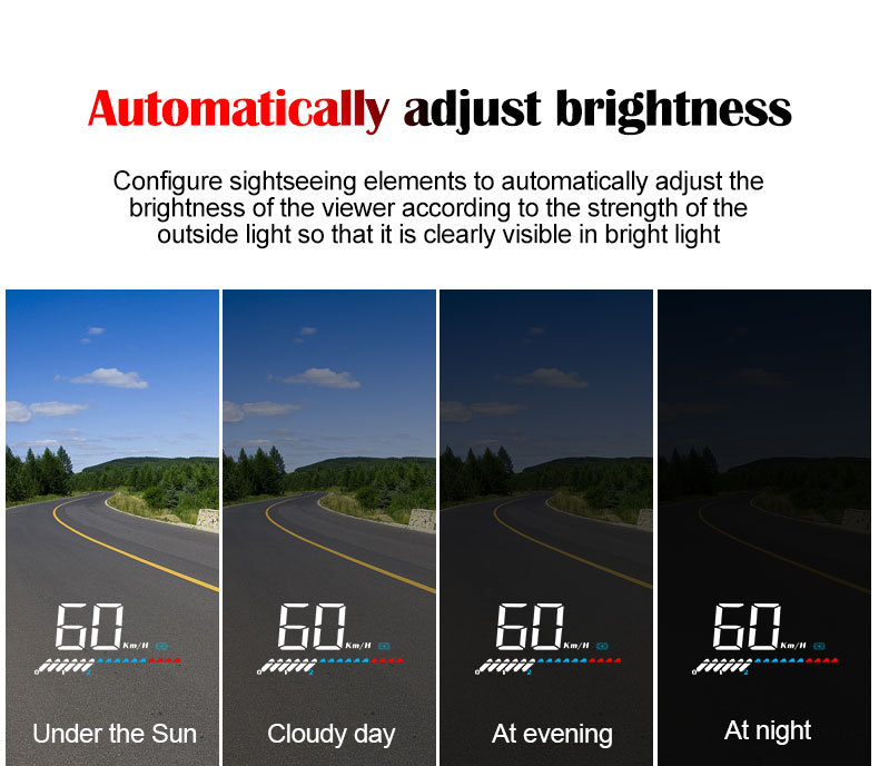 Car Hud Head-Up Display, High-Definition Smart Head-Up Display for Vehicles, Portable Modified Speedometer Projection
